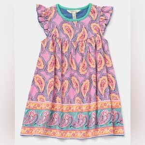 Girls Size 6 Matilda Jane Paisley Please dress pink flutter sleeve